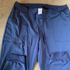 Navy Heart Soul Tapered Leg Jogger Scrub Pant -XL